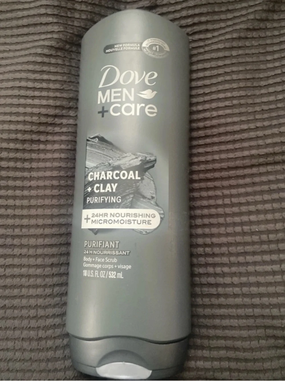 Dove Men+Care Charcoal + Clay Purifying Body & Face Scrub - Gray